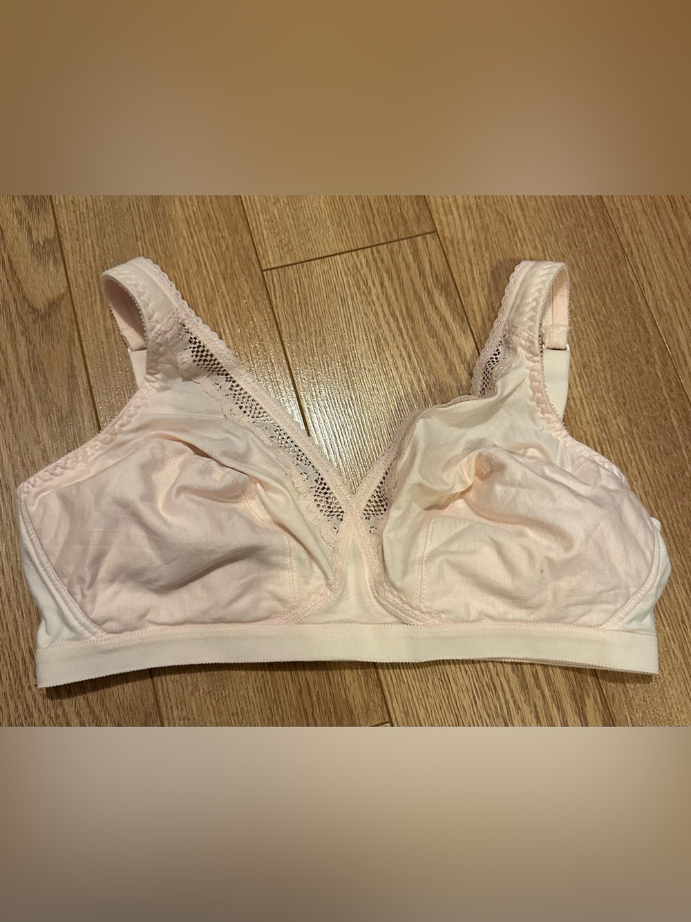 Playtex Light Pink Lace-Trim Wireless Bra